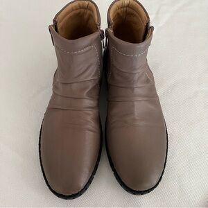 Miz Mooz leather ruched ankle boots